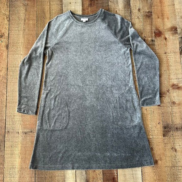 Pure Jill Womens Size Medium Grey Velvet Long Sleeve A-line Dress - Picture 1 of 7